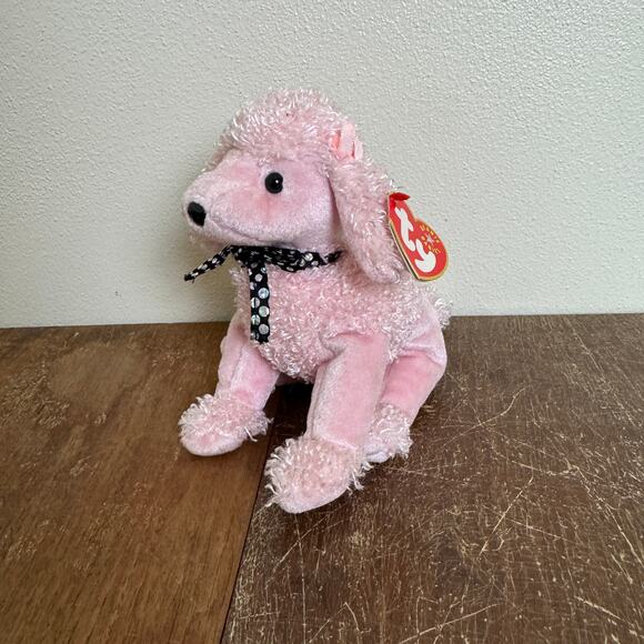 TY Beanie Baby‎ 2001 Brigitte Pink Poodle Dog Retired - Picture 1 of 8